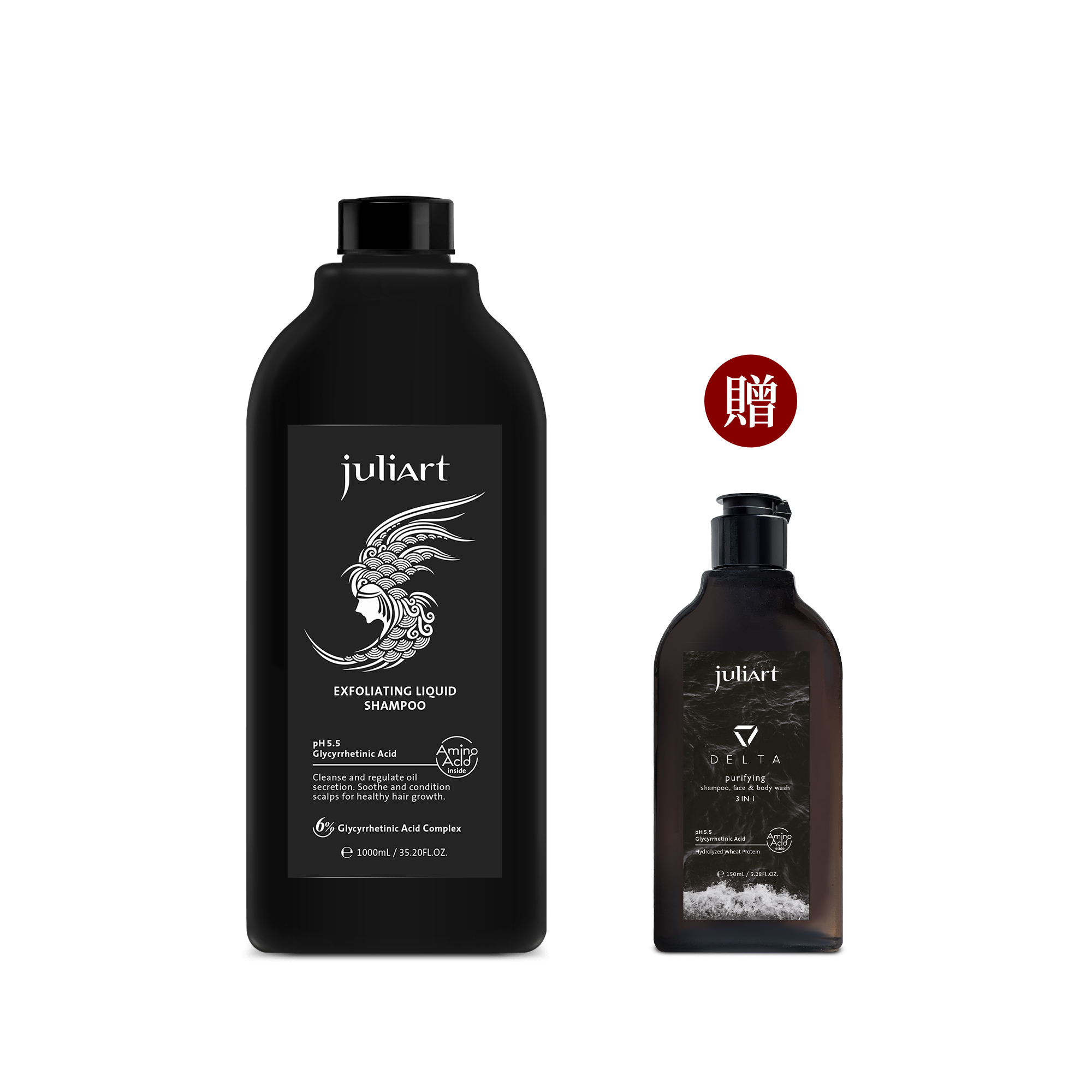 juliArt覺亞 甘草次酸角質淨化液(經典版)1000mL 贈 Delta 3in1洗髮沐浴露 150mL  ▶70C002